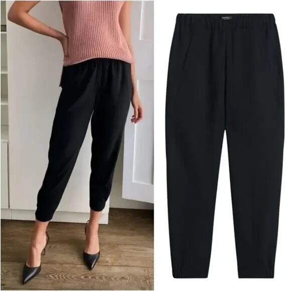 BABATON ARITZIA Dexter Black Ankle Pull-On Pants Size M Elastic Waist Pockets - Picture 1 of 8